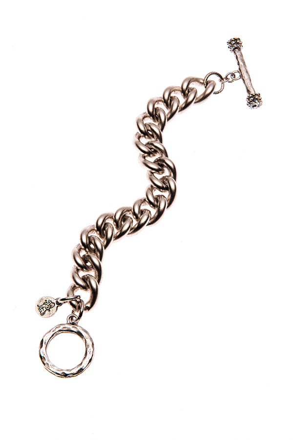 Matt Silver Curb Chain Bracelet
