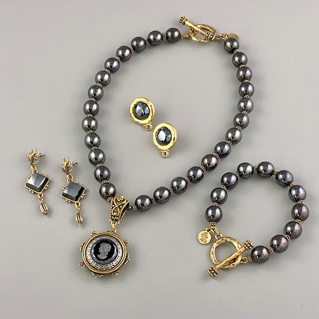 Two Tone Athena Pendant Necklace
