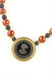 Athena Red Agate and Lava Stone Necklace
