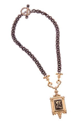 Double Link Cable Chain Necklace, Greek Warrior Pendant