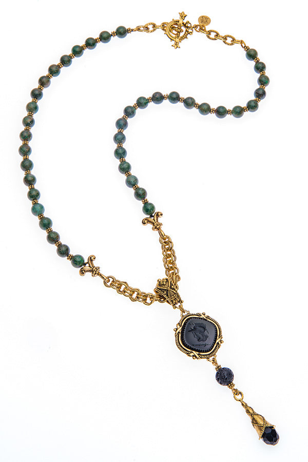 Mid Length African Jade Layering Necklace