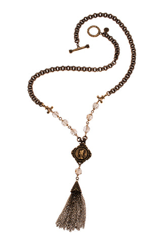 Brass Ox Long Tassel Necklace