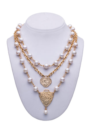 Triple Strand Freshwater Pearl Necklace