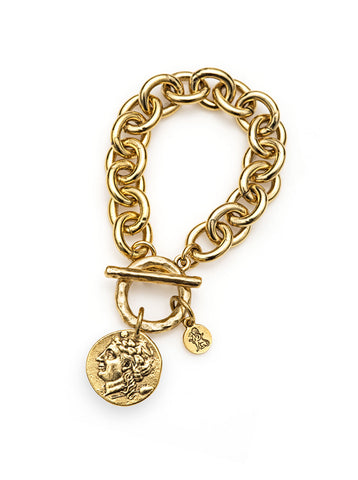 Brass Link Charm Bracelet