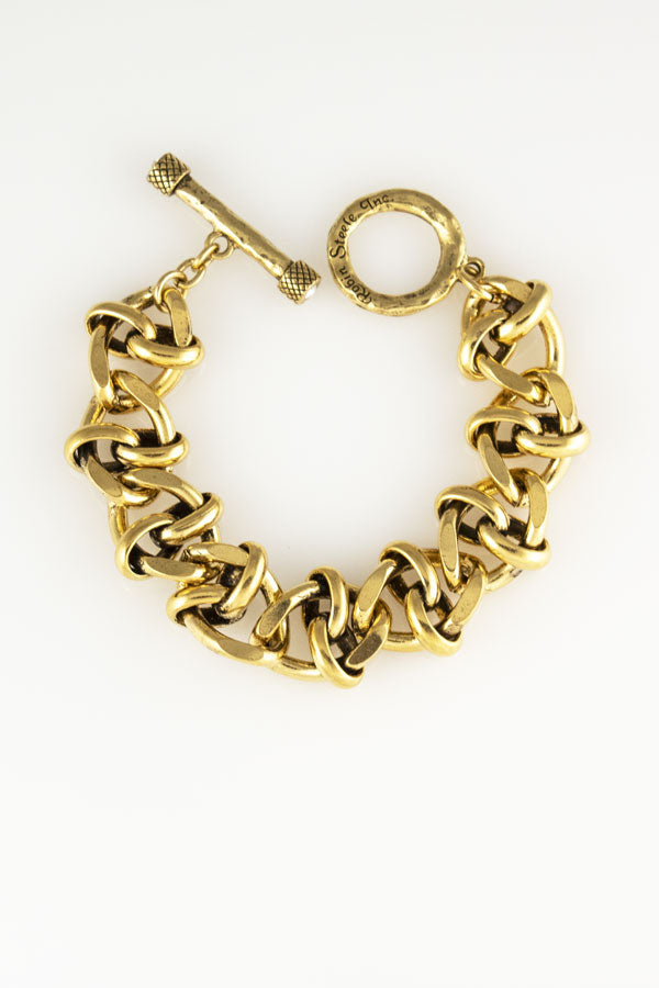 Vintage Brass Double Link Bracelet