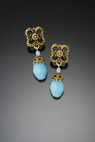 Turquoise Flower Top Earring