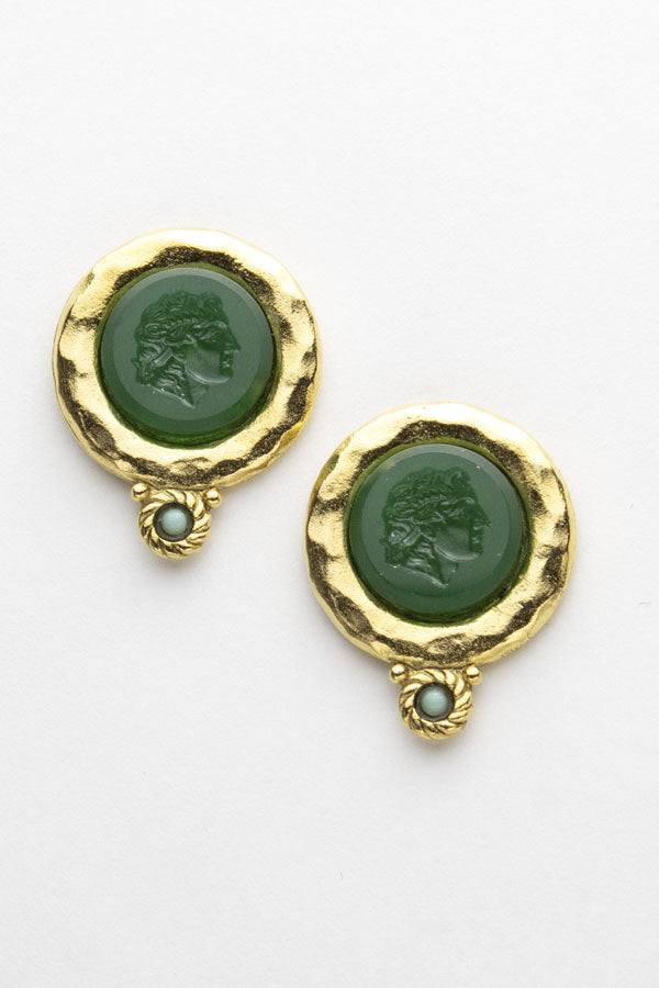 Antique Jade Earrings - Edwardian jewellery - 18ct gold – The Siren Vintage