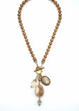 Pearl & Flower Cameo Necklace