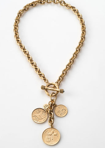 Israeli Coin Cascade Necklace