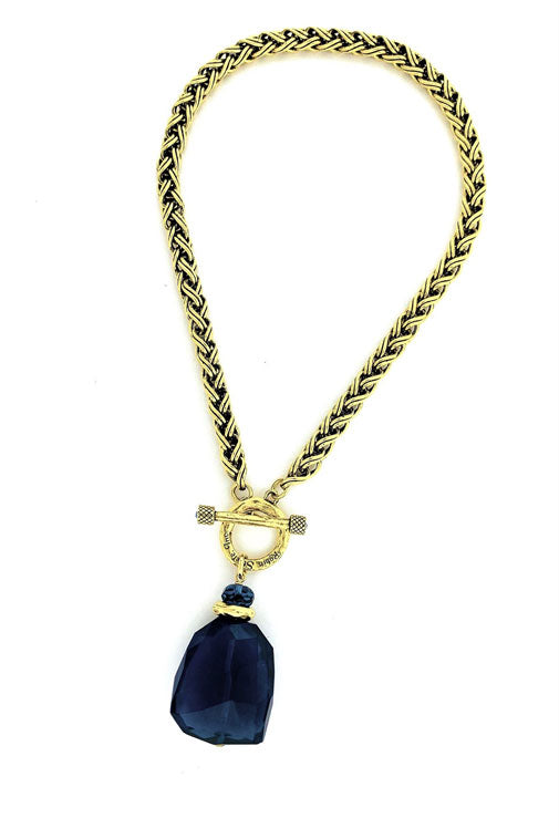Blue Agate Nugget Necklace