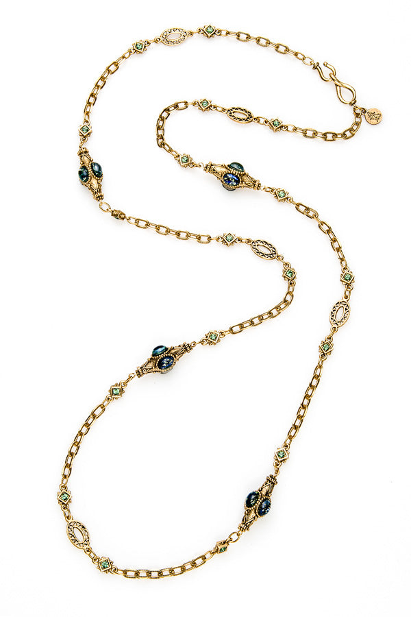 Emerald Barrel Bead Necklace