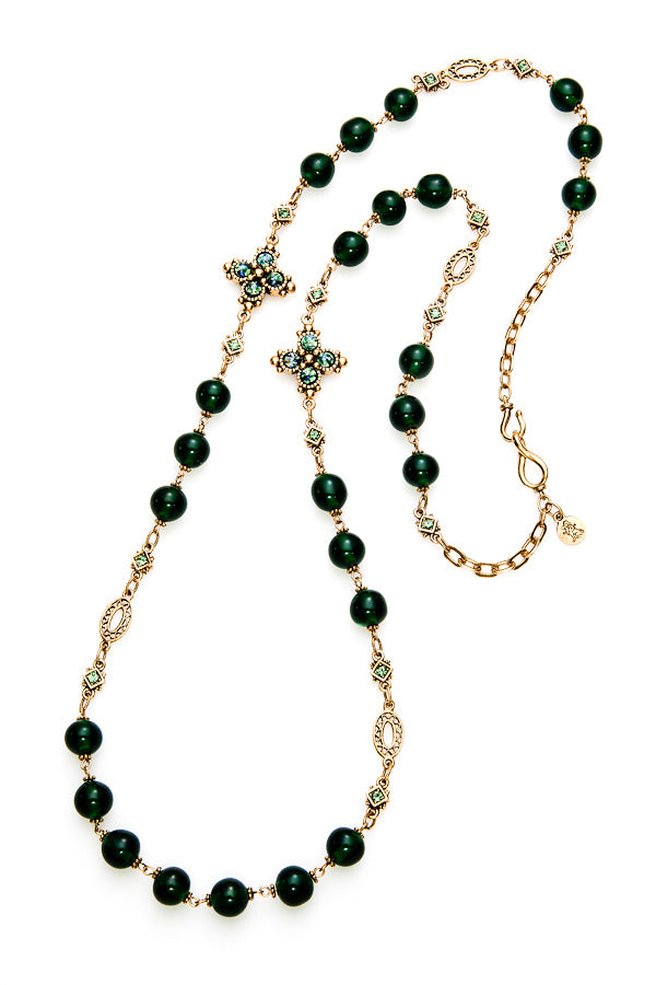 Timeless Emerald Bead Layering Necklace