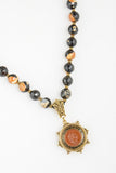 Vintage Intaglio & Fire Agate Pendant Necklace