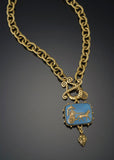 Vintage Blue Intaglio Necklace