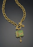 Vintage Green Intaglio Necklace