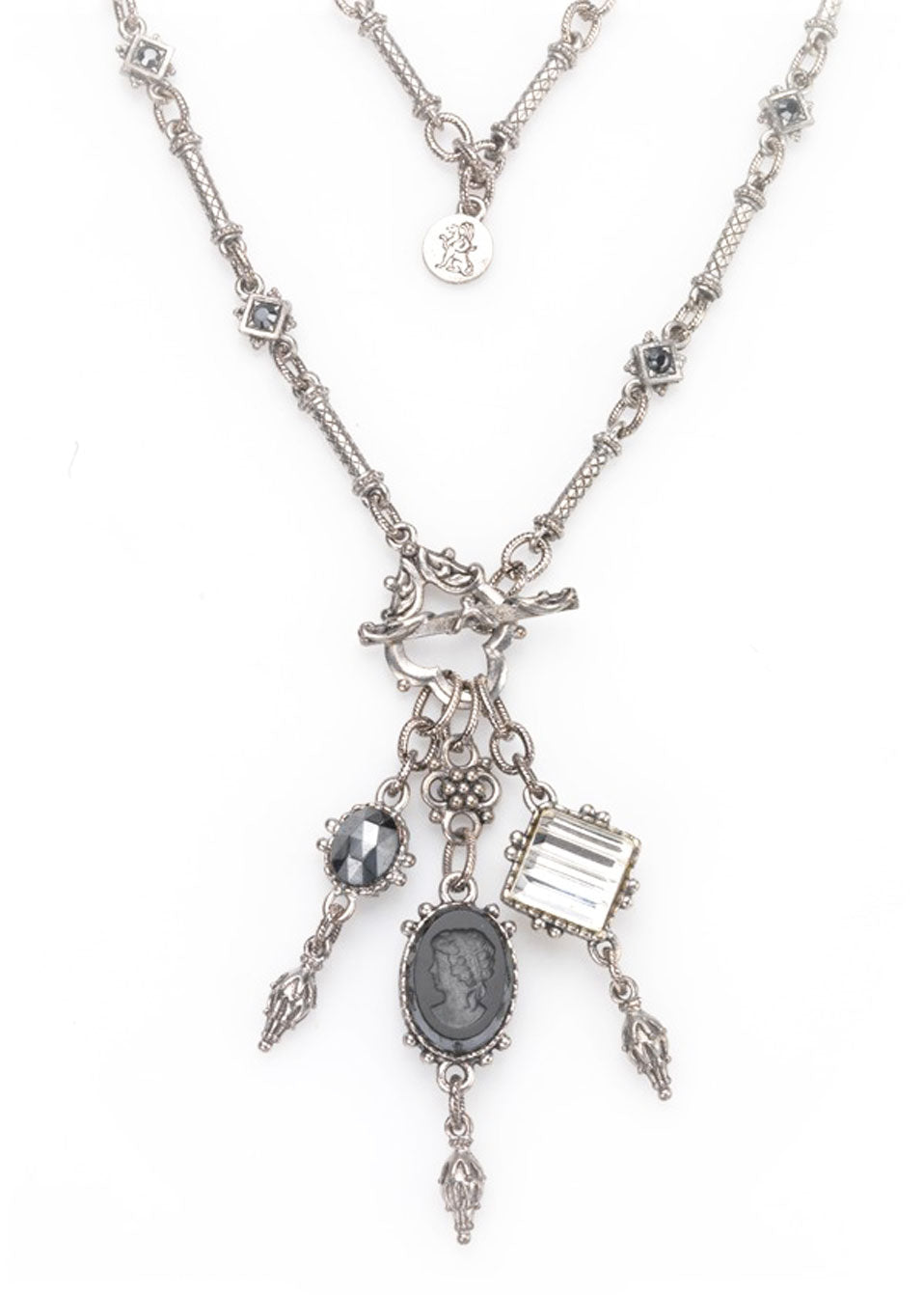 Hematite-Crystal Charm Necklace