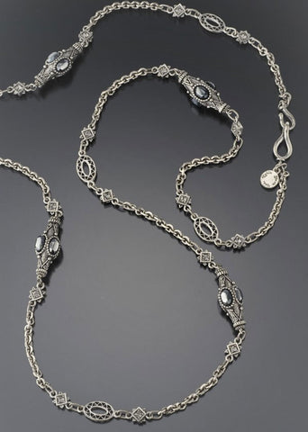 Hematite Barrel Bead Necklace