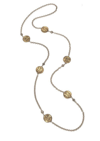 Silver-Gold Medallion Necklace